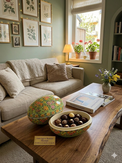 Patinagrønt påskeegg med lokk (11)