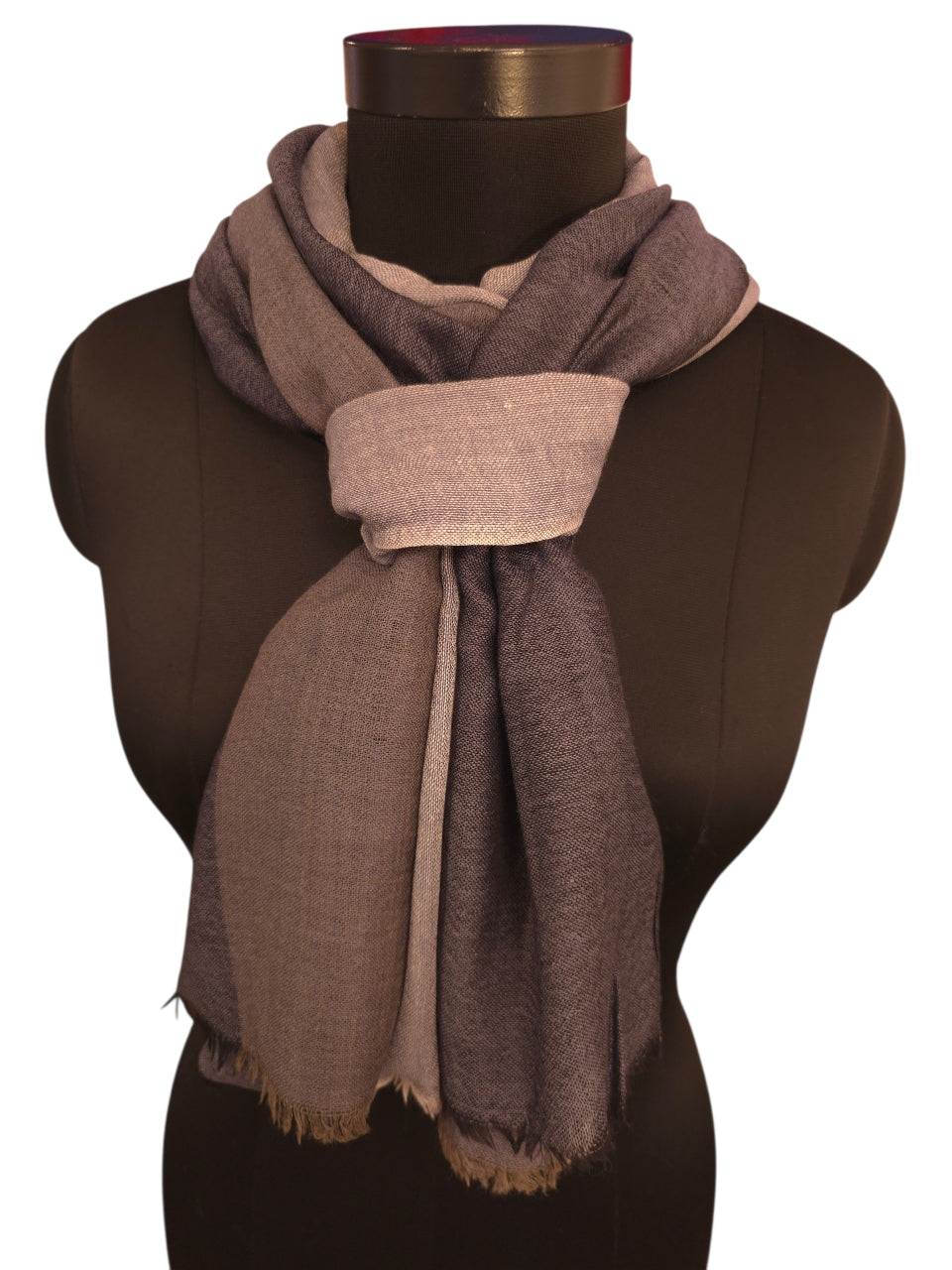 3 farget skjerf i merino og silke (100)