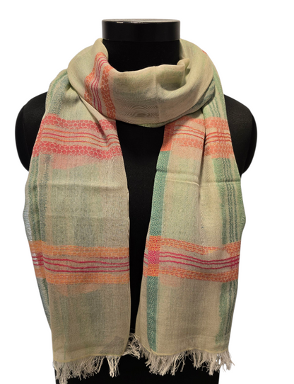 Mintaktig skjerf i ren bomull (142)