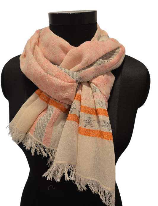 Flott bomullsskjerf i lette farger (084)