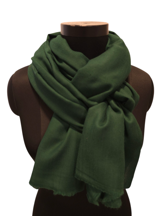 Stort mørkegrønt kashmir sjal (12)