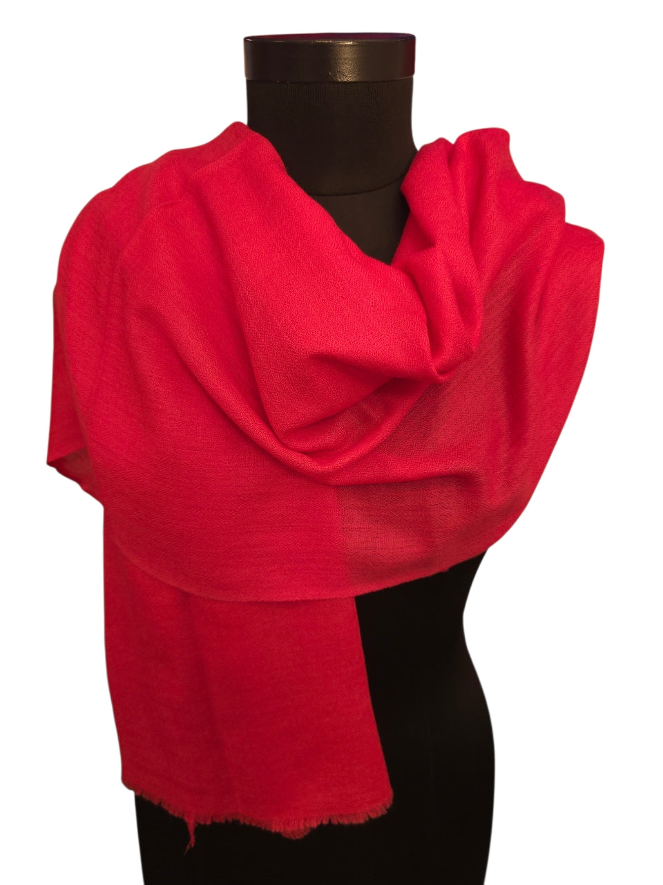 Azalea-farget cashmere skjerf 70x200 cm (02)