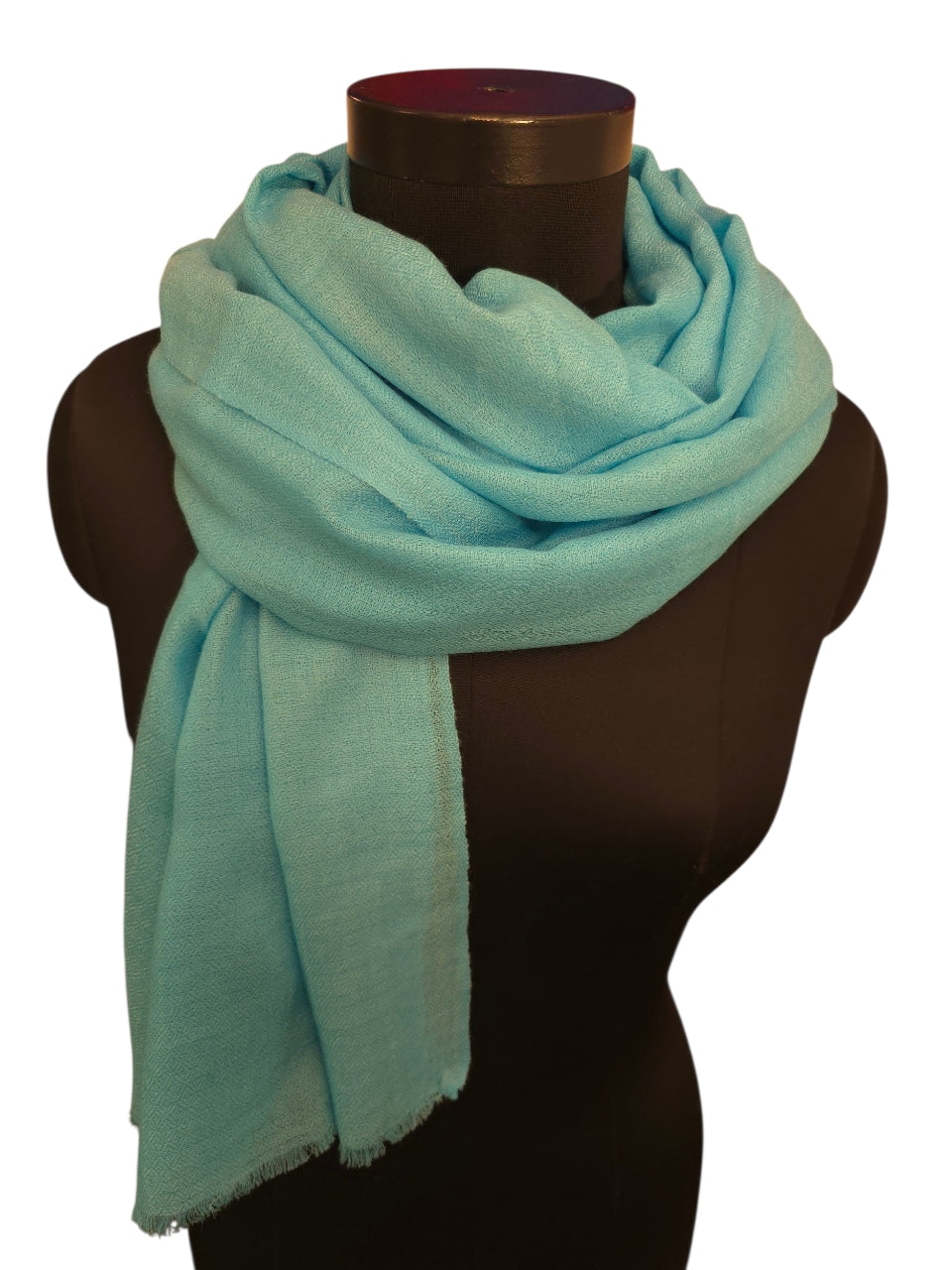 Aqua blått cashmere skjerf 70x200 cm (03)