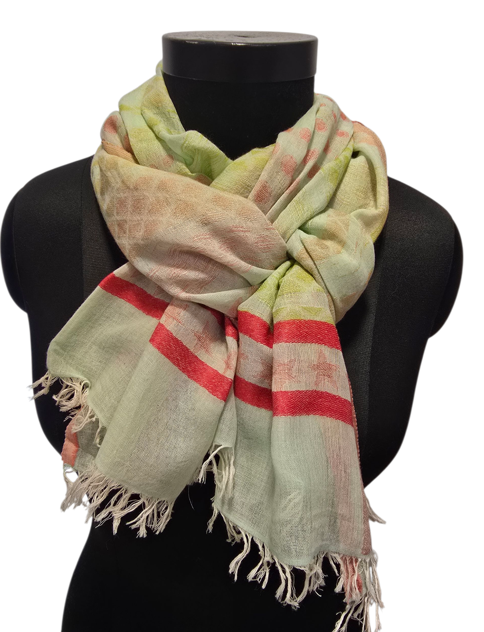 Ukomplisert lett bomullsskjerf (088)