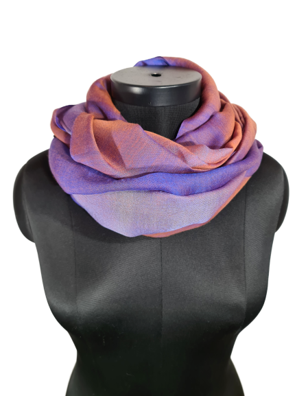 Mulberrysilke cashmere sjal i tre blåtoner og nyanser av brunt (63)