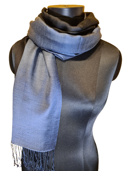 Mulberrysilke cashmere sjal i blågrått, grått og sort (28)