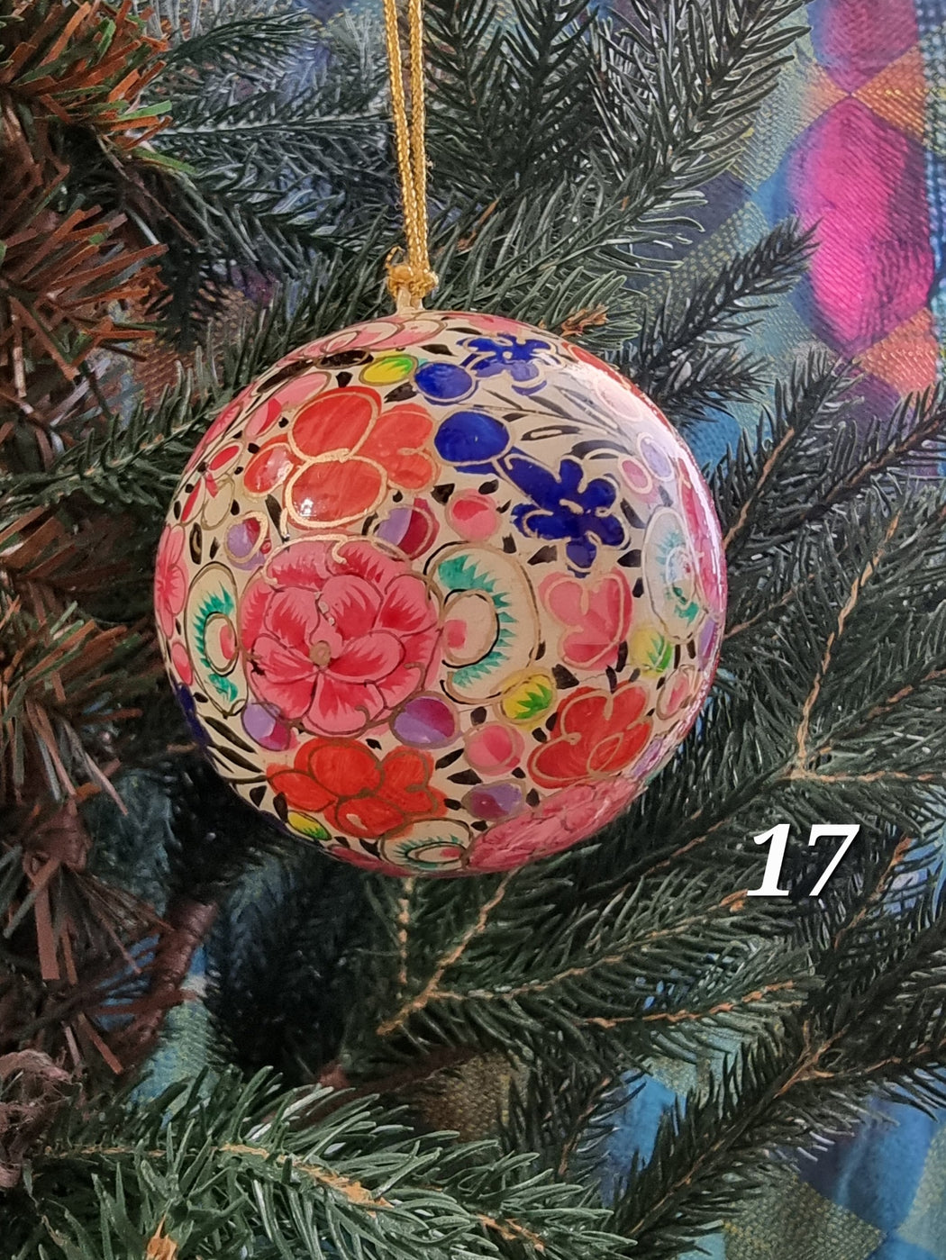 Lys flott julekule med vakre blomster (17)