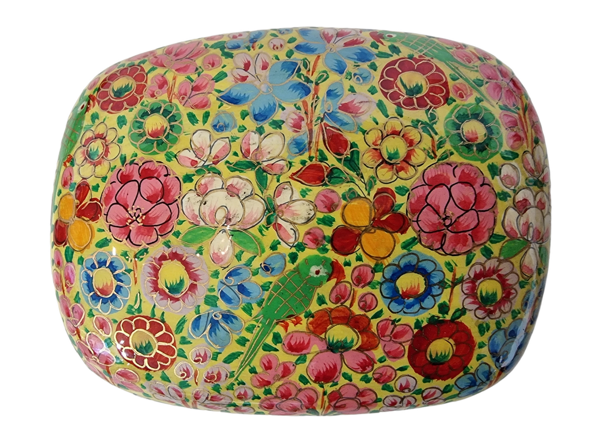 Blomstret smykkeskrin med en papegøye (6)