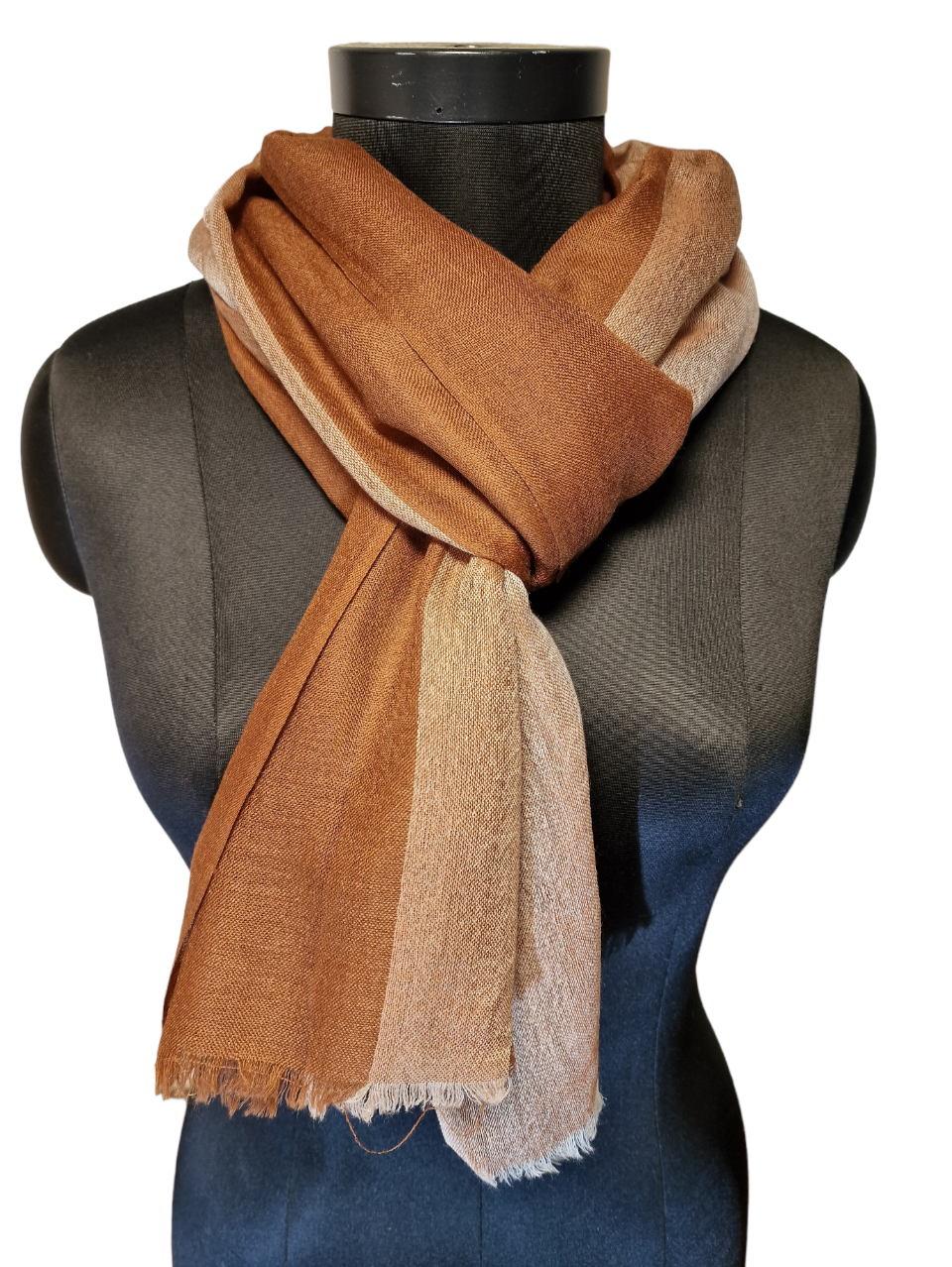 Merino og silkeskjerf i brunt og beige (8)