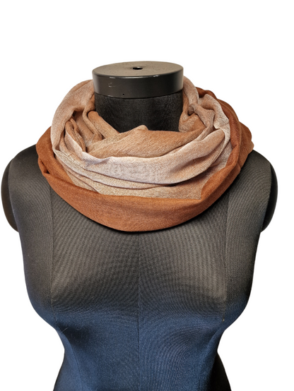 Merino og silkeskjerf i brunt og beige (8)
